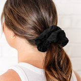 Black Dotted Jacquard Midi Scrunchie