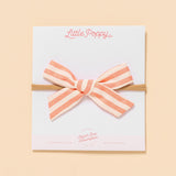 Coral Summer Stripe Headband Bow