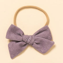 Dark Lavender Corduroy Headband Bow