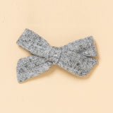 Marl Gray Dainty Knit Bow Clip