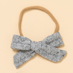 Marl Gray Dainty Knit Headband Bow