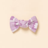 Lavender Daisy Jacquard Knit Bow Clip