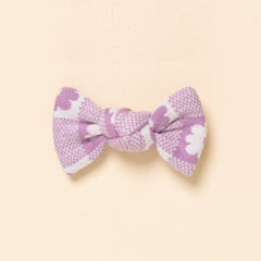 Lavender Daisy Jacquard Knit Bow Clip