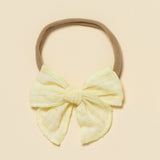 Shortbread Cotton Dobby Headband Bow