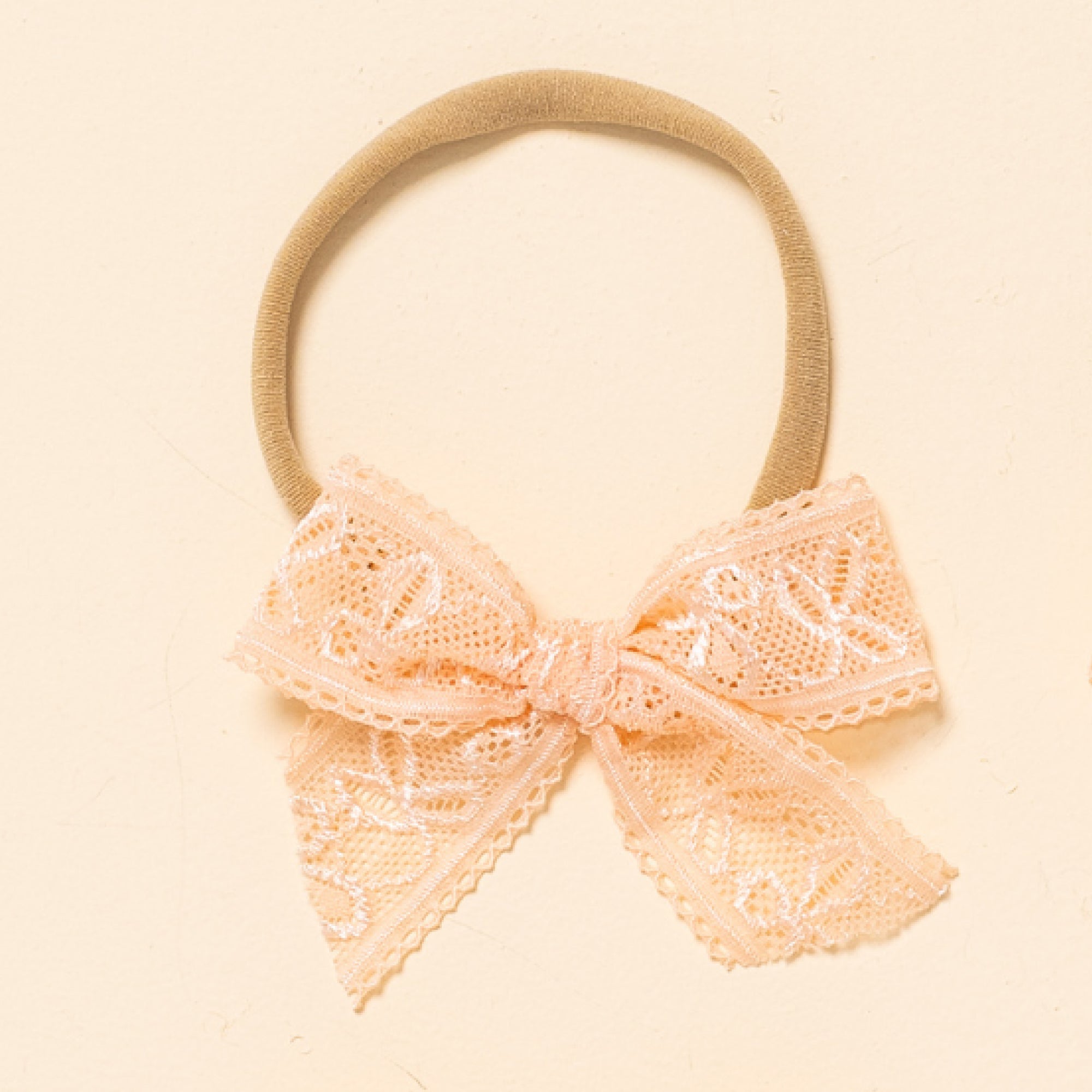 Melon Embroidered Lace Headband Bow