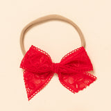 Scarlet Embroidered Headband Bow