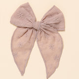 Dusty Mauve Spring Eyelet Bow Clip