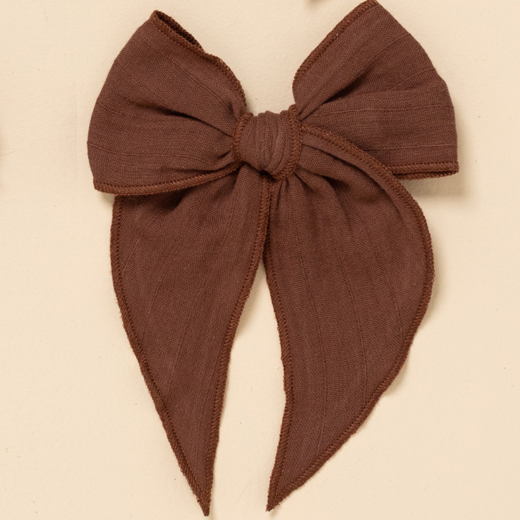 Chocolate Gauze Bow Clip