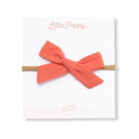 Tangerine Linen Headband Bow – Little Poppy Co.