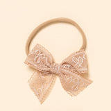 Wheat Embroidered Lace Headband Bow