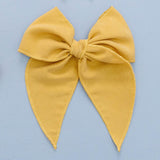 Mustard Summer Poplin Bow Clip