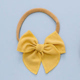 Mustard Summer Poplin Headband Bow