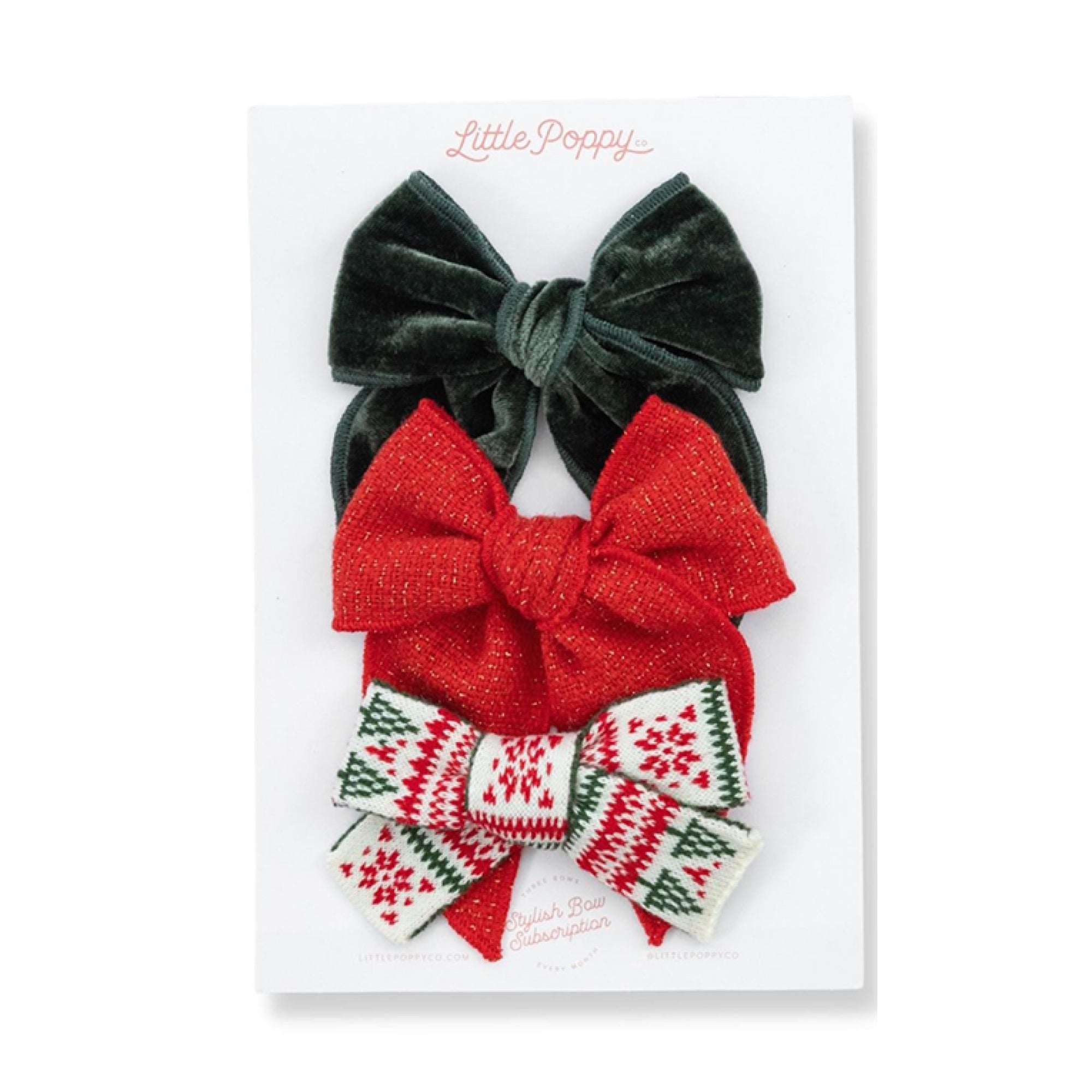 The Noel Bow Clip Set