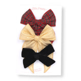 The Olivia Holiday Bow Clip Set