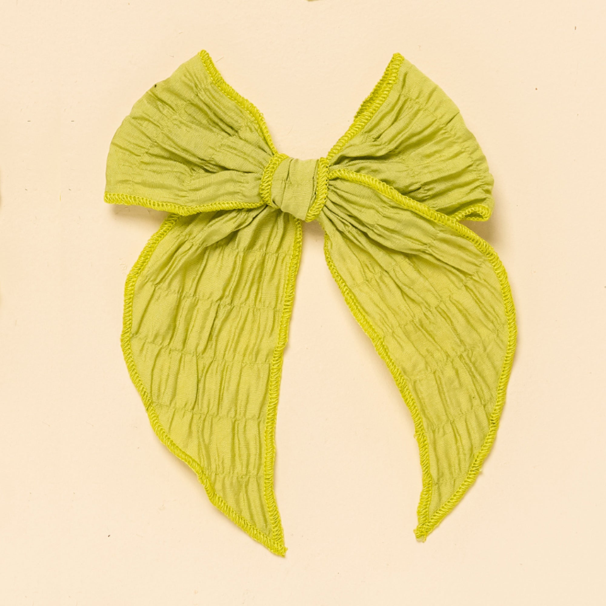 Moss Ruched Claire Bow Clip