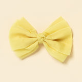 Yellow Organza Bow Clip