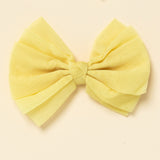 Yellow Organza Bow Clip