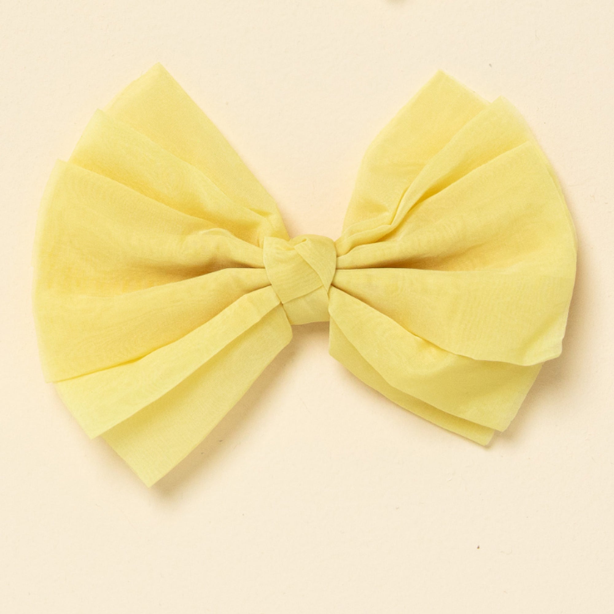 Yellow Organza Bow Clip