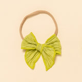 Moss Ruched Claire Headband Bow