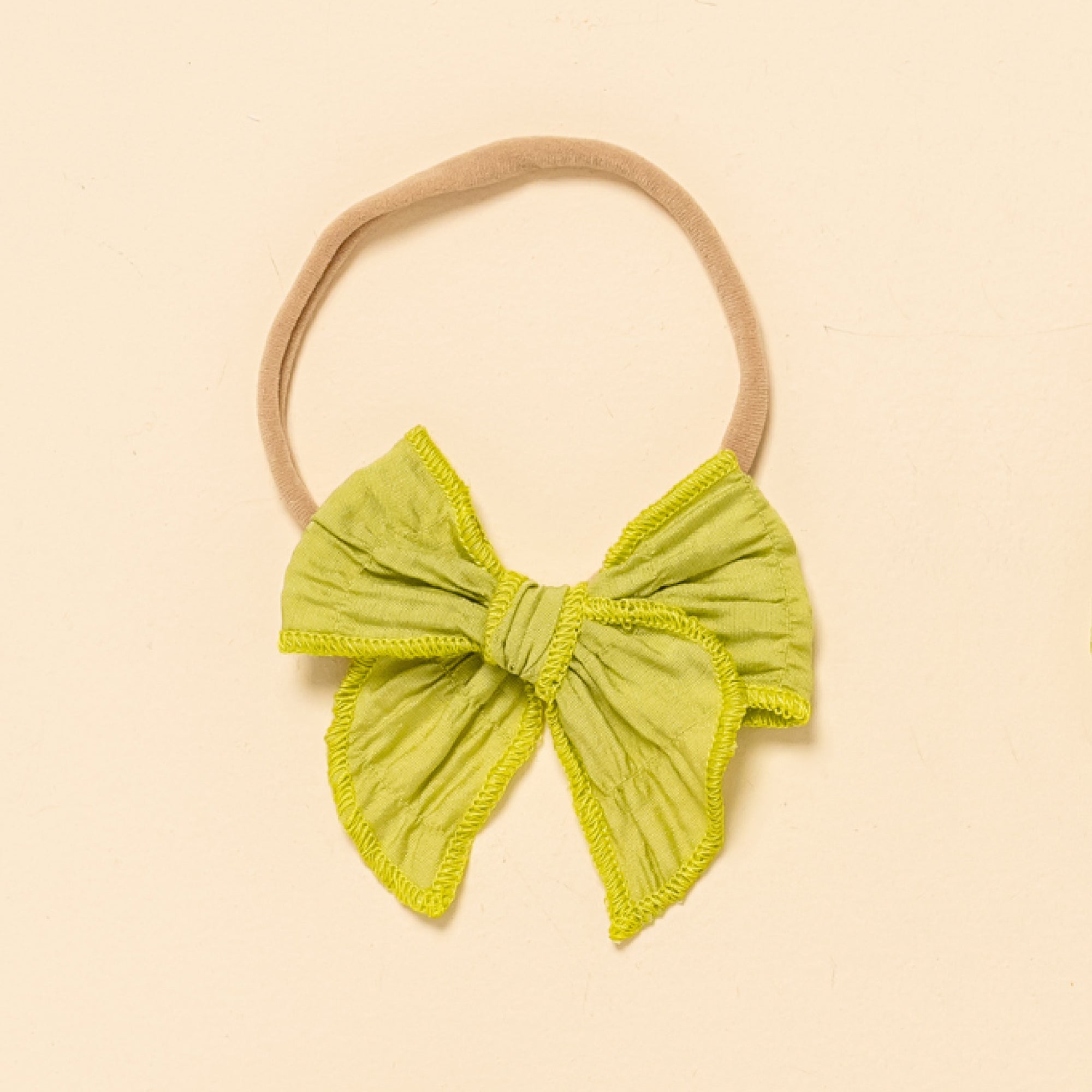 Moss Ruched Claire Headband Bow