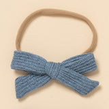 Slate Blue Spring Knit Headband Bow