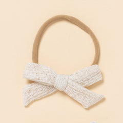 Ivory Spring Knit Headband Bow