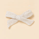 Ivory Spring Knit Bow Clip