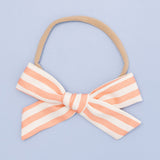 Coral Summer Stripe Headband Bow