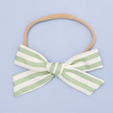 Pistachio Summer Stripe Headband Bow