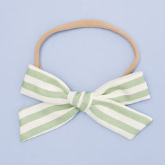 Pistachio Summer Stripe Headband Bow