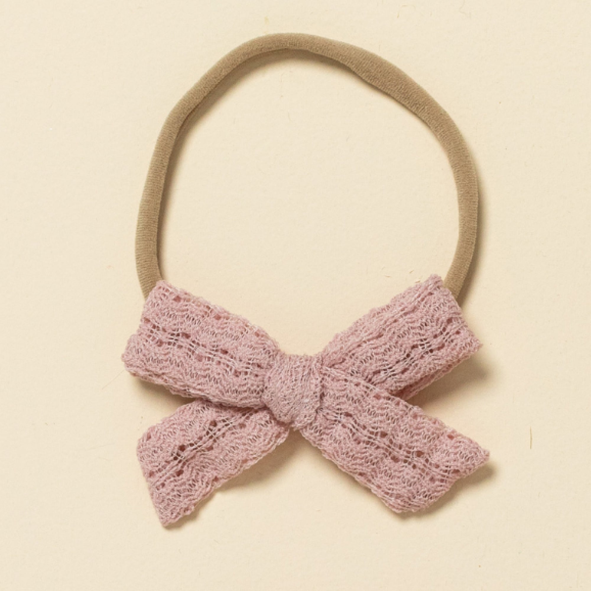 Dusty Pink Woven Crochet Headband Bow