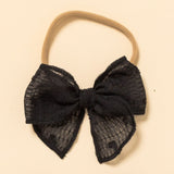 Noir Woven Hearts Headband Bow