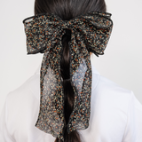 Black Ella Floral Mama Bow Clip