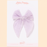 Light Purple Faded Check Bow Clip