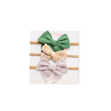 Stylish Three-Bow Subscription - Mini Nylon Headband Set