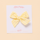 Citron Summer Stripe Bow Clip