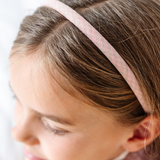 Dusty Pink Woven Gingham 1cm Headband