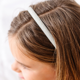 Stone Blue Woven Gingham 1cm Headband