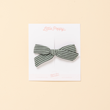 Green Faded Stripe Bow Clip